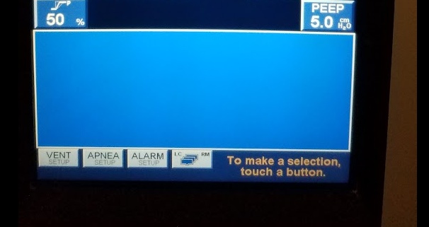 Ventilator screen display bottom section